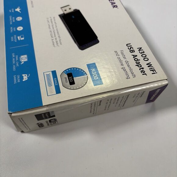 NETGEAR N300(WNA3100)WIRELESS WIFI Receiver USB ADAPTER  Antenna Kit +Stand NEW - Picture 2 of 8